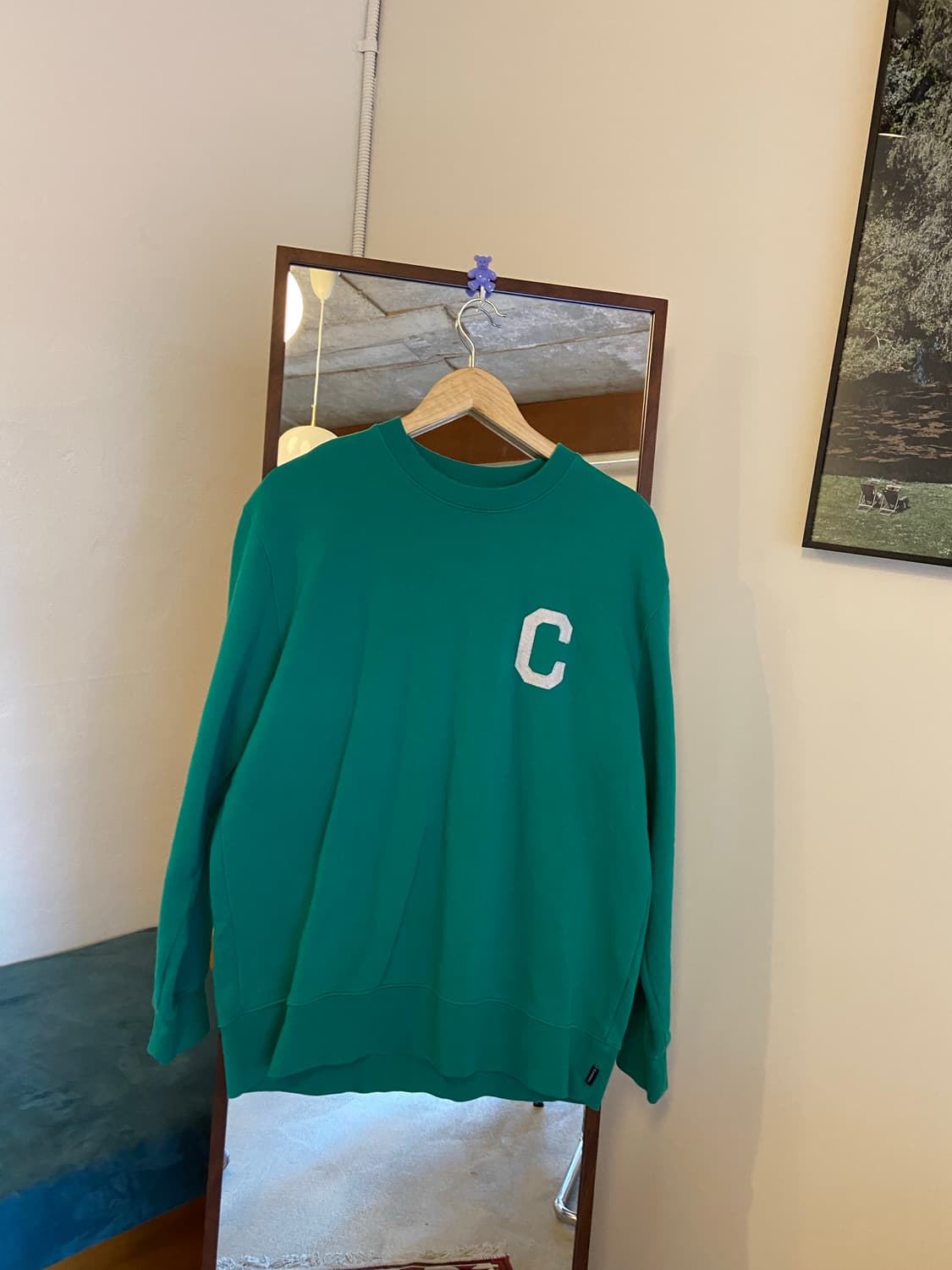 커버낫 C 로고 맨투맨 그린 상품이미지1