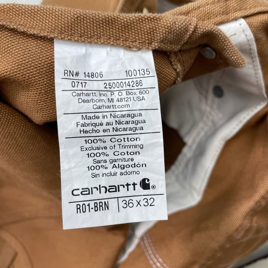 CARHARTT 덕 빕 오버롤 멜빵바지 36x32 상품이미지7