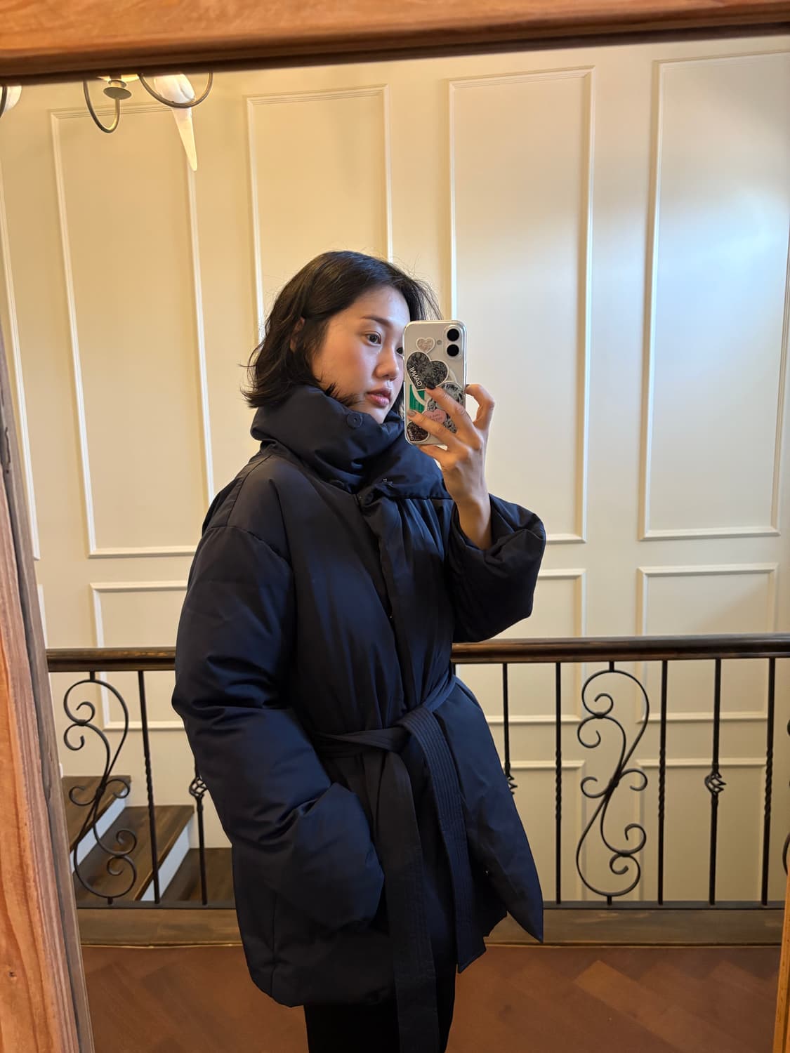 오르 네이비 구스 패딩 상품이미지2