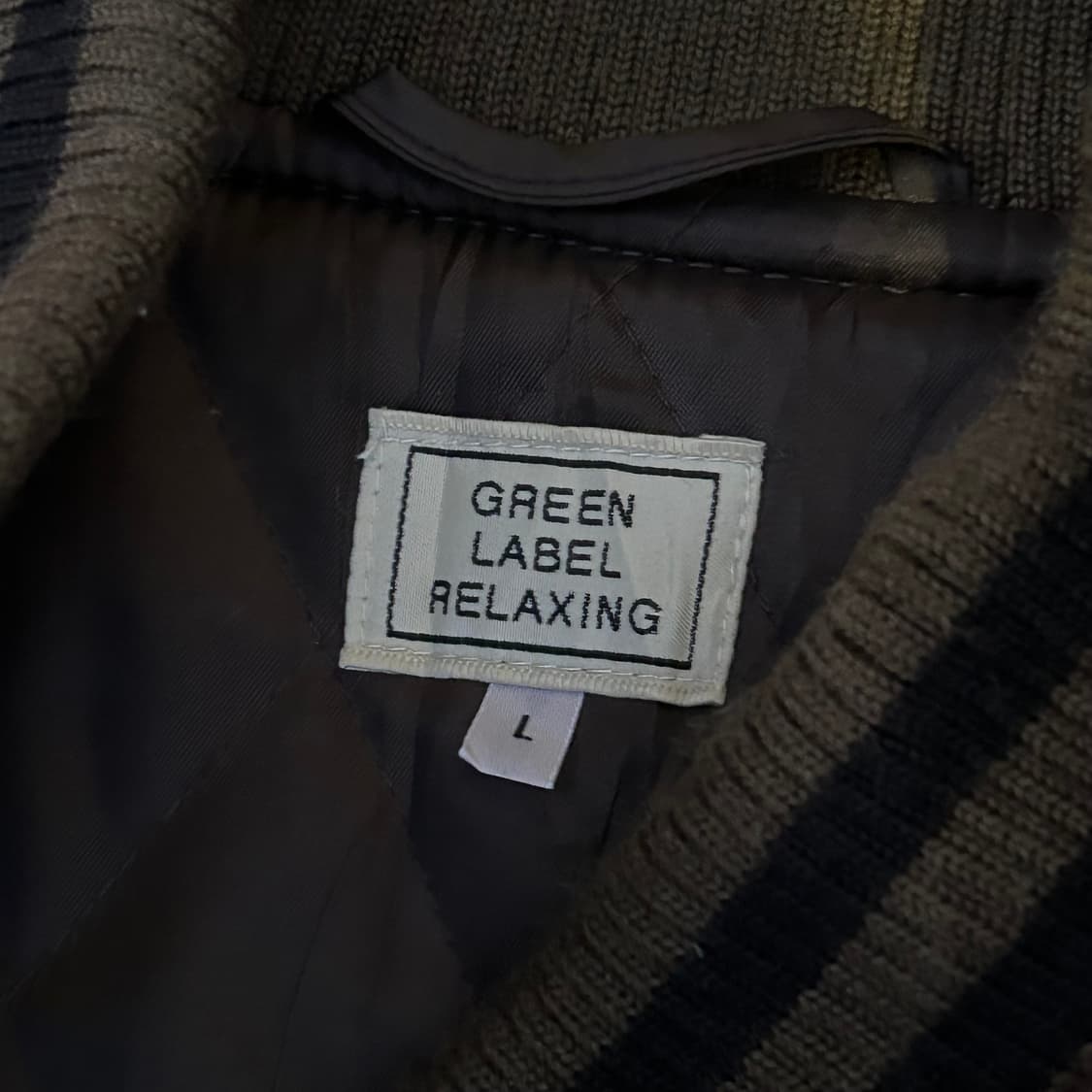 90s UNITED ARROWS 브라운 가죽 바시티 스타디움 자켓 L 상품이미지5