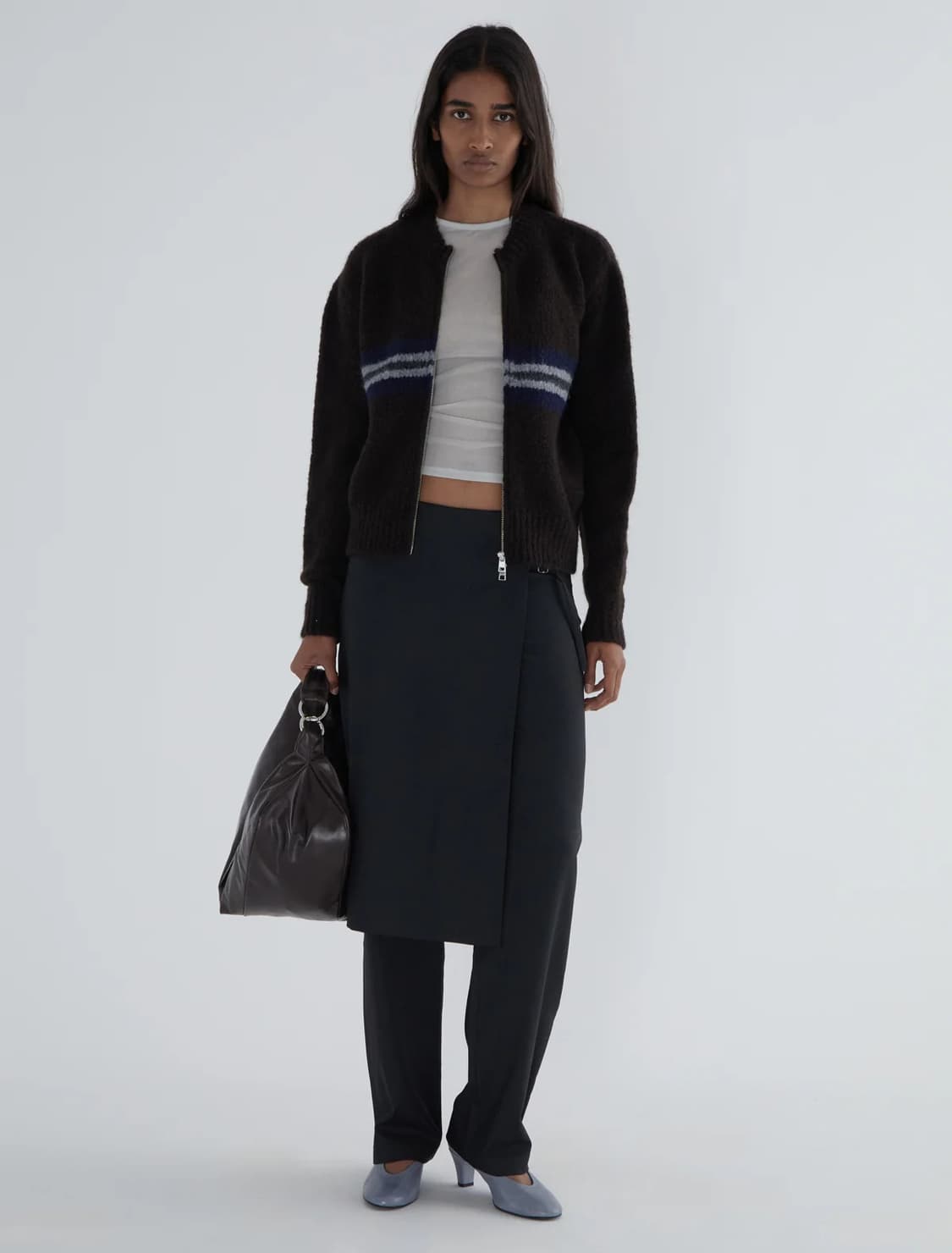 (S,M) 팔로마울 Penalti 집업니트 가디건 브라운 상품이미지1