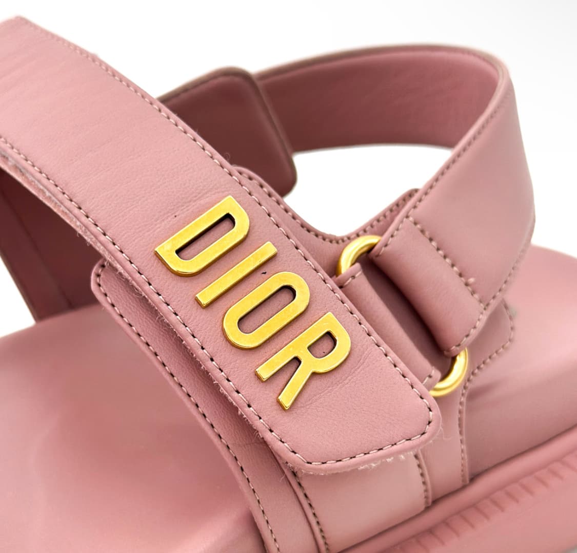 [39] Dior 디올 디올액트 여성 벨크로 램스킨 스트랩 샌들 핑크 상품이미지7