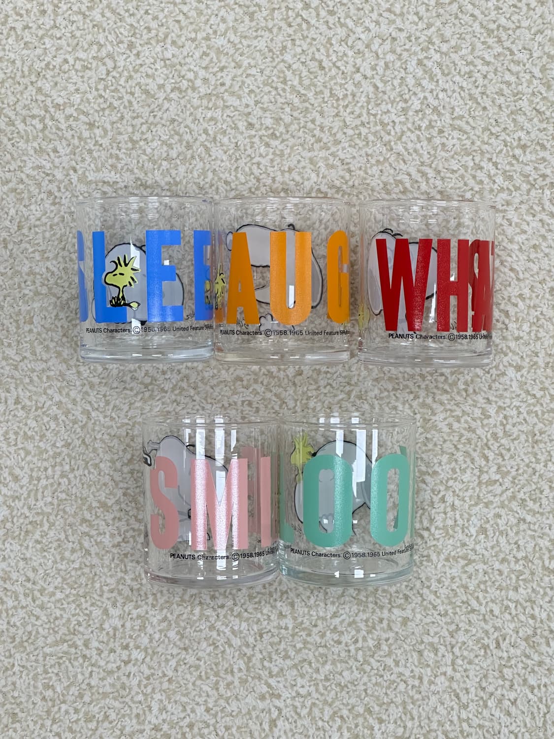 미사용 새상품) 빈티지 스누피 유리컵 세트 상품이미지2