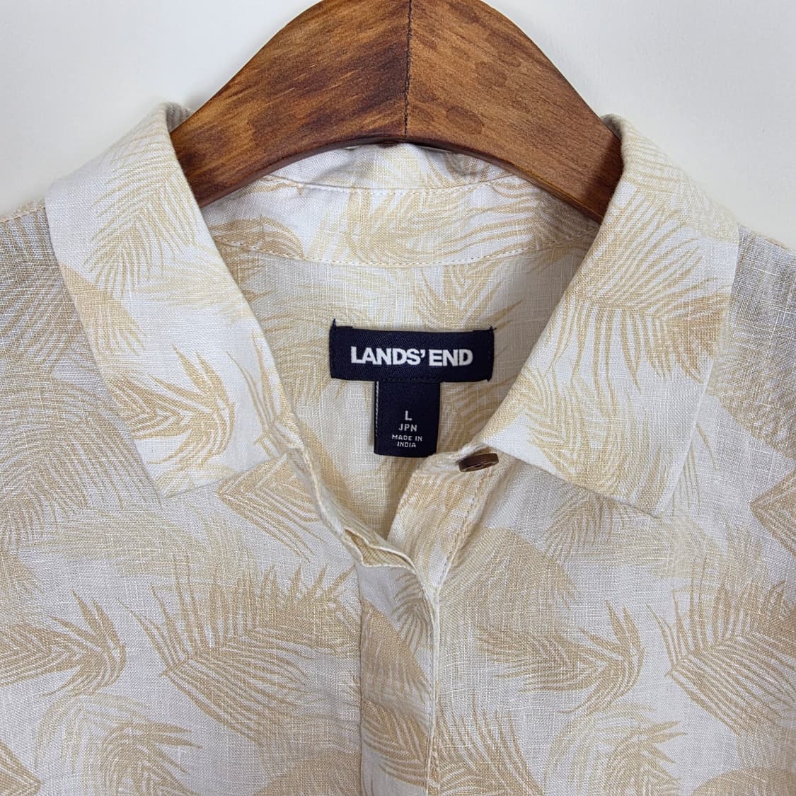 LANDS END 린넨100 야자수 패턴 반팔 셔츠 상품이미지3