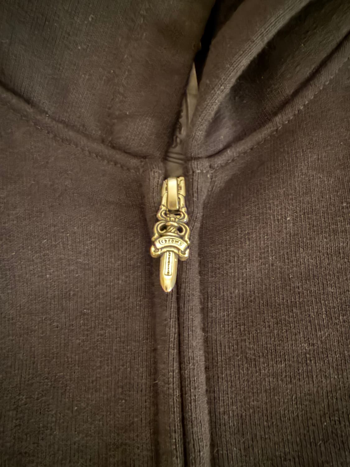 크롬하츠 세메터리 크로스 레더 후드집업 L 새상품 상품이미지3