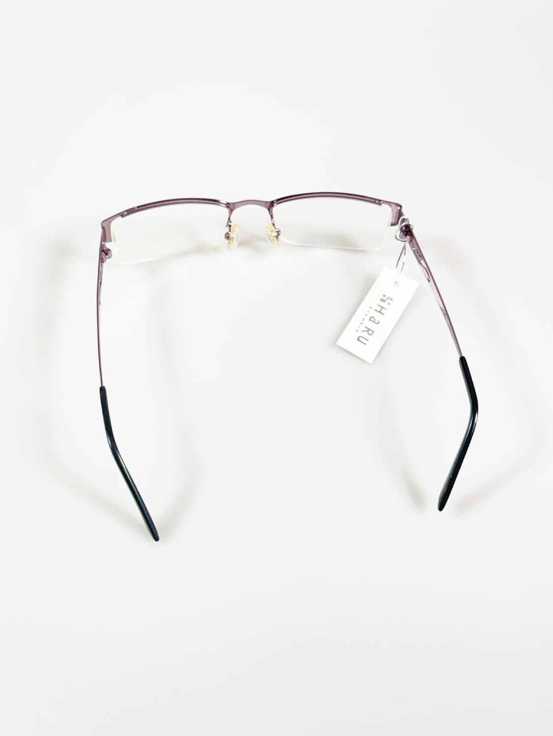 HARU 퍼플 반무테 스퀘어 메탈 프레임 빈티지 안경 상품이미지5