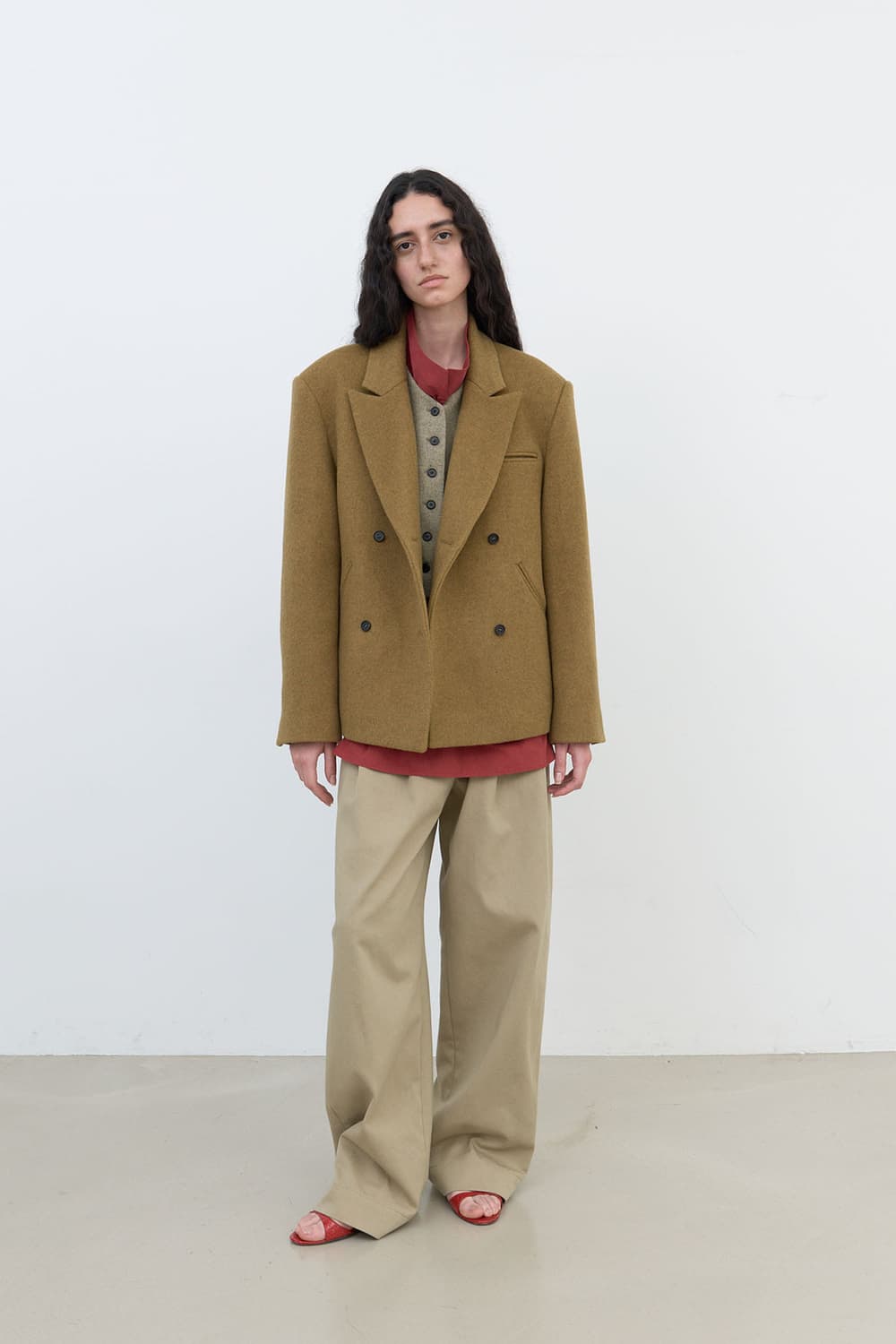에토스 더블 버튼 자켓 (카키) 상품이미지4