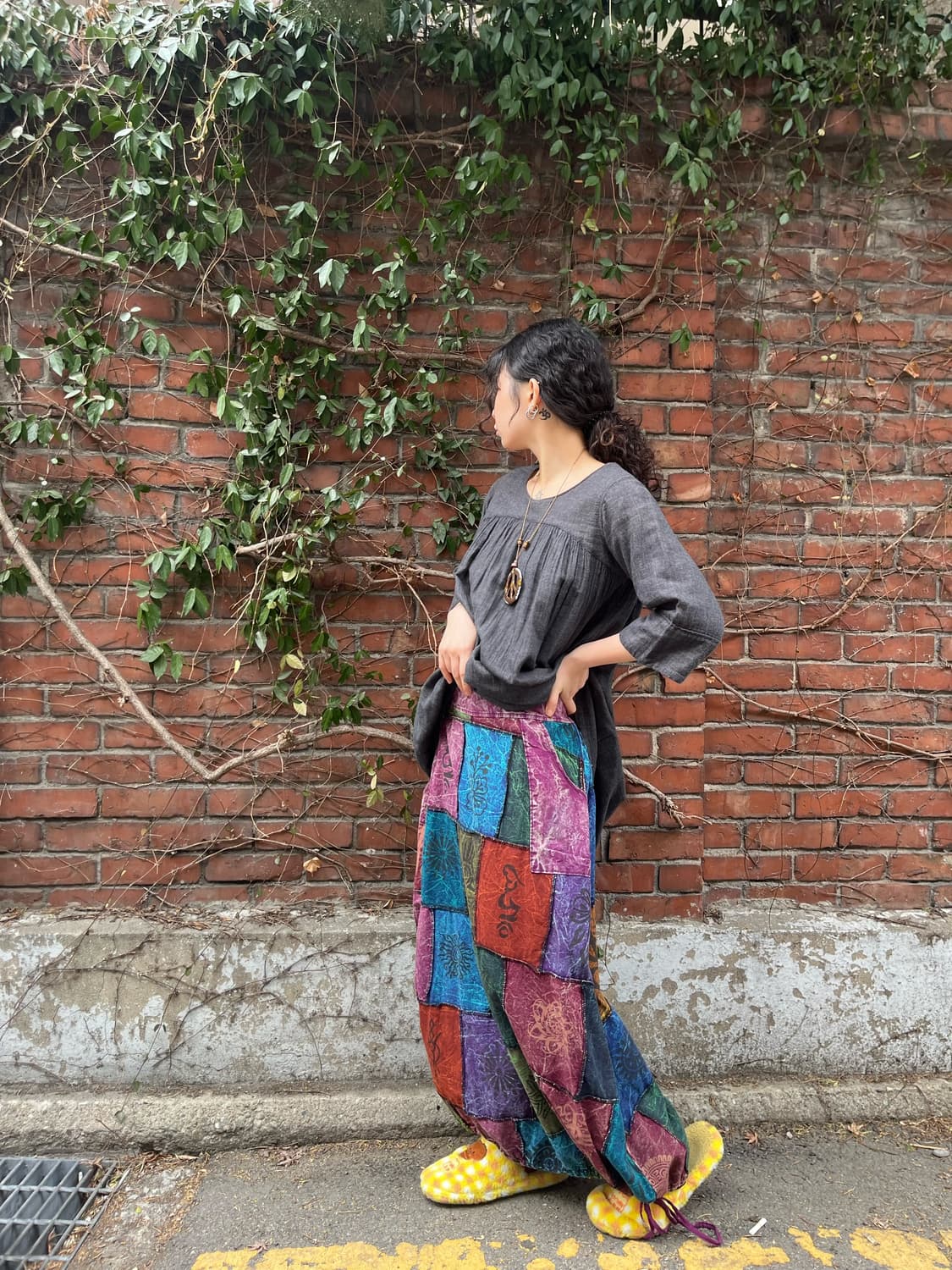 히피 패턴 패치워크 벌룬스커트 상품이미지4