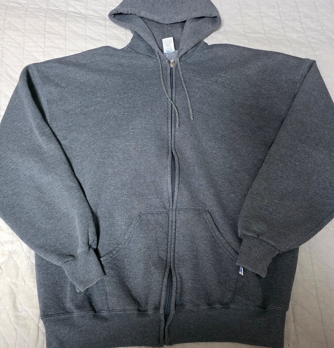 [XXL] 90s 빈티지 러셀 애슬레틱 후드집업 다크그레이 굿컨디션 상품이미지1