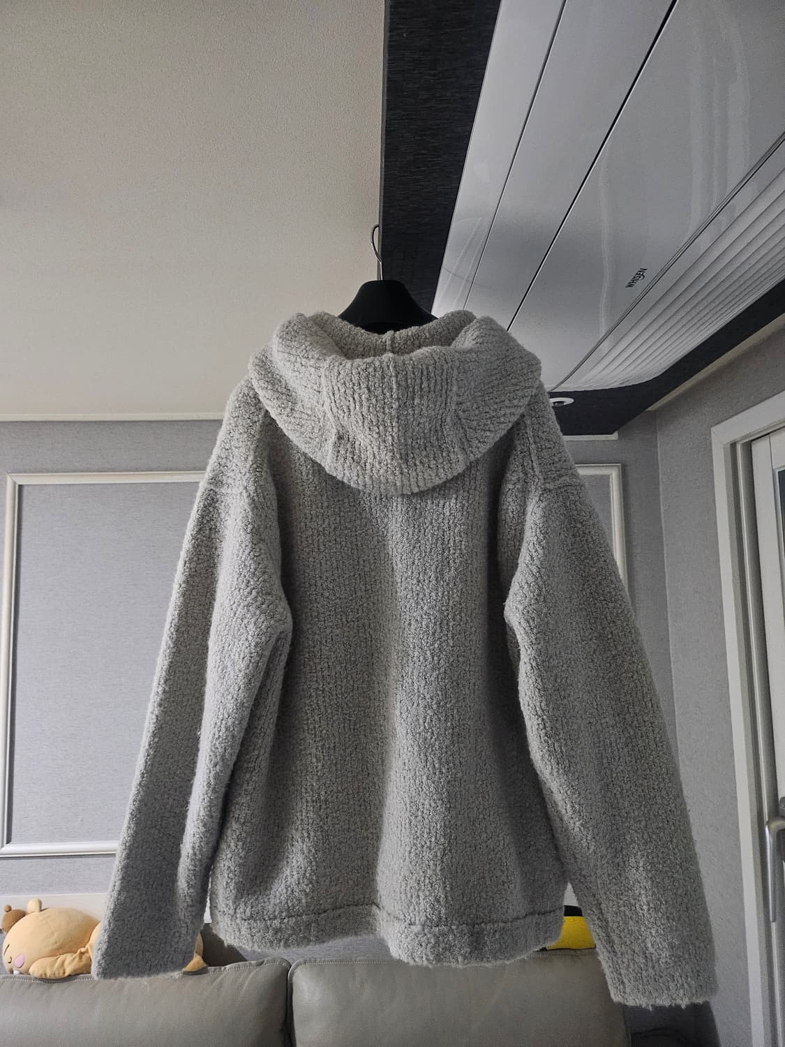 [거의 새것] 타임옴므 부클 알파카 니트 후드 스웨터 집업 자켓 점퍼 상품이미지3