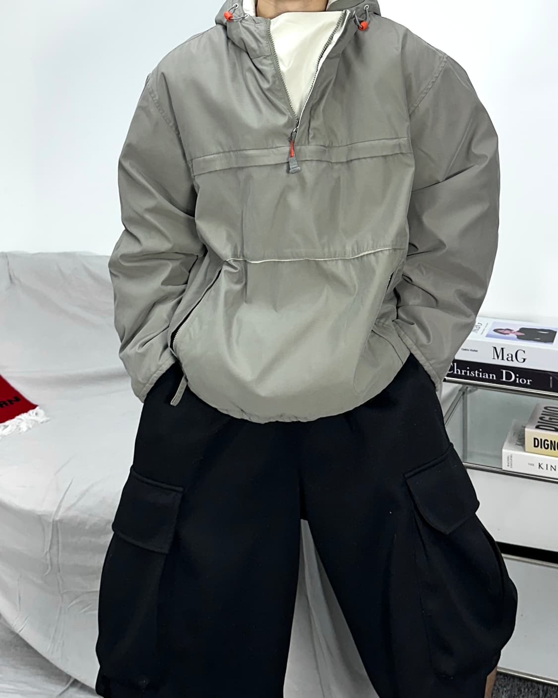 나이키 00s 카키 패딩 아노락 XL 상품이미지1