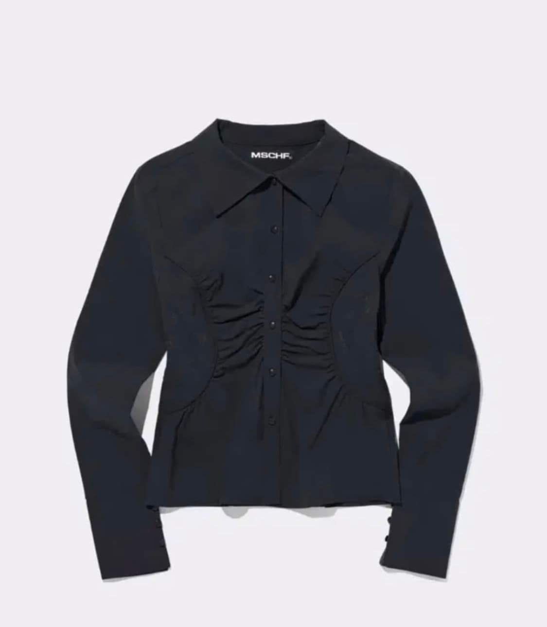 미스치프  SHIRRING SHIRT CHARCOAL 상품이미지1