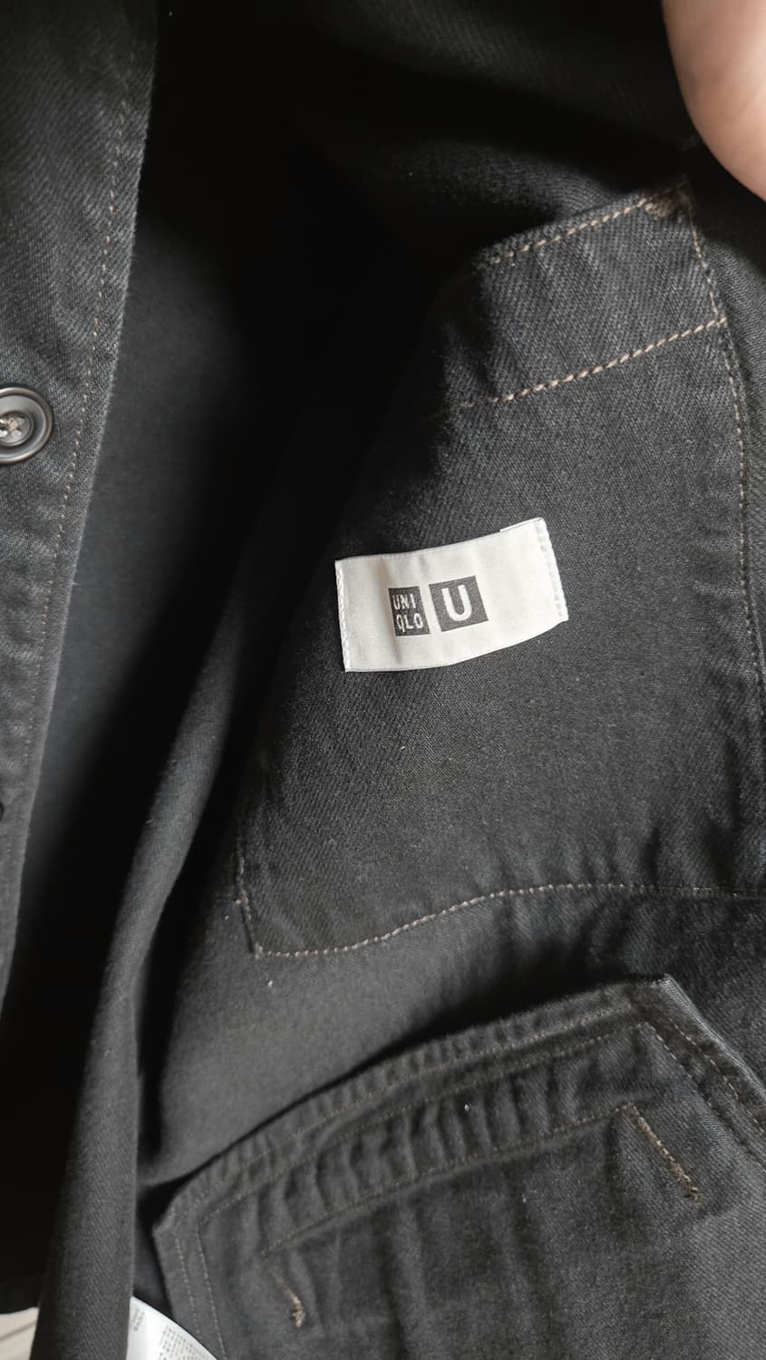유니클로U 오버사이즈 데님자켓 블랙 L 르메르 상품이미지4