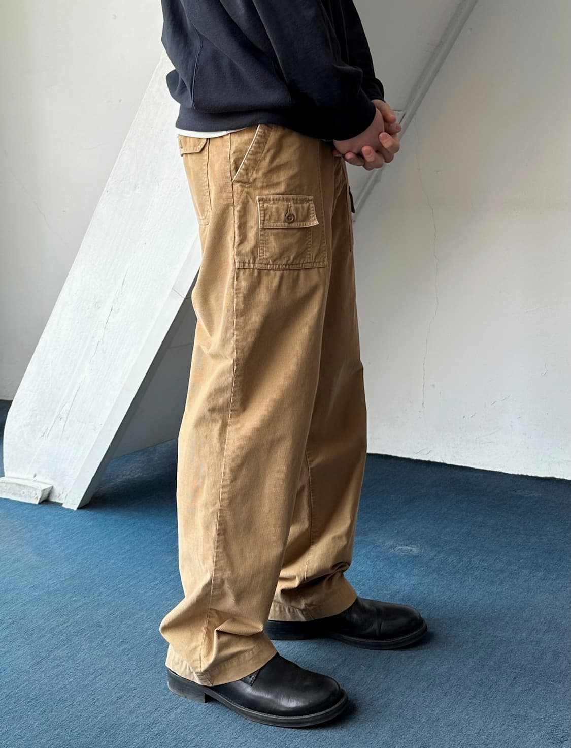 Narrow cord design fatigue pants 상품이미지3