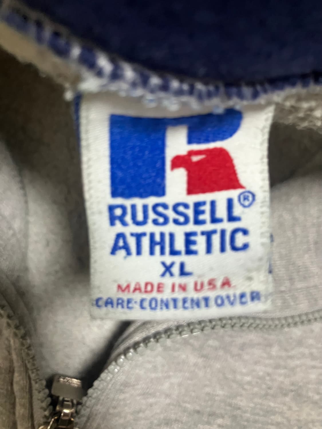 90S Russell Athletic 그레이 하프집업 XL USA 상품이미지5