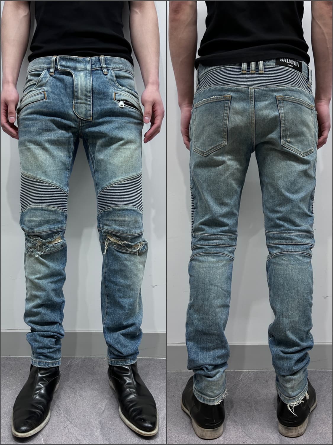 발망 16fw 디스트레스드 바이커 팬츠 상품이미지1