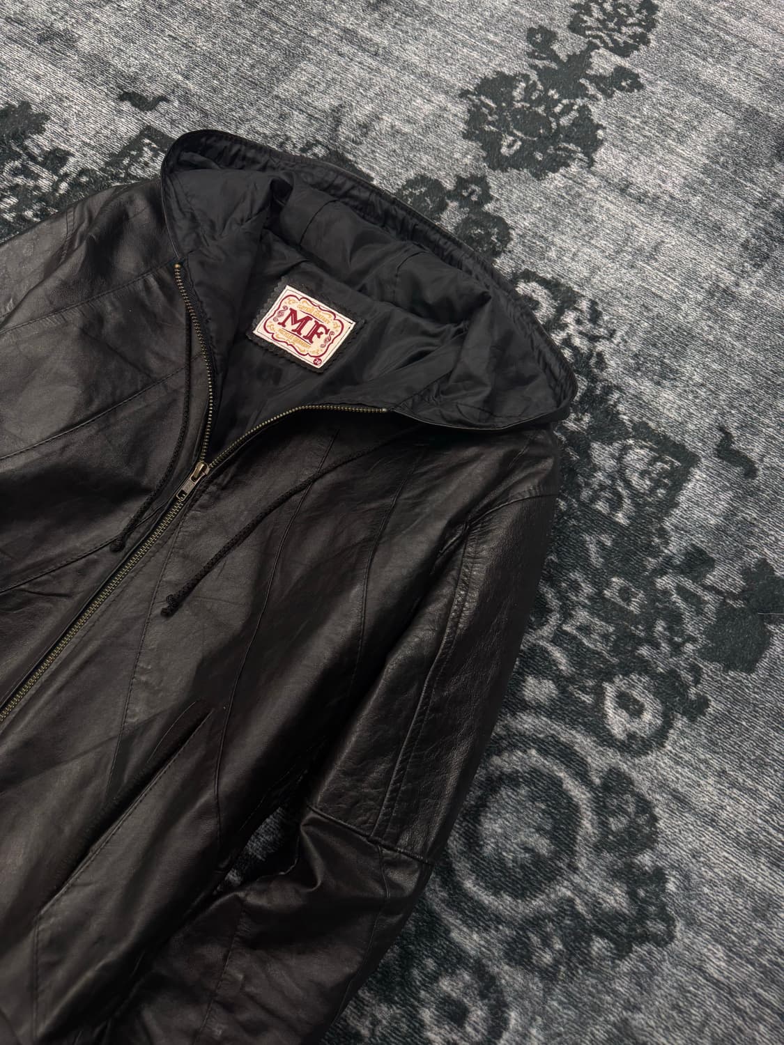 90s Mf clothing cow skin hood jacket 상품이미지3