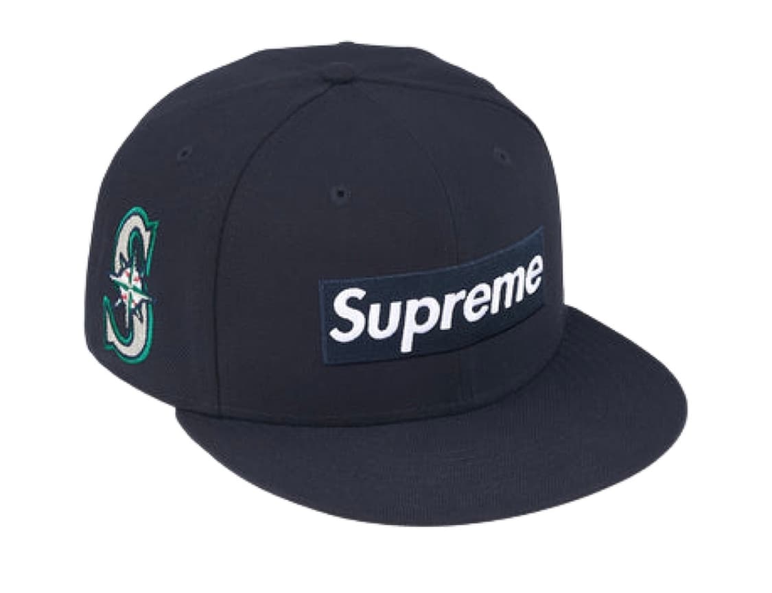 슈프림 x MLB 팀 박스 로고 뉴에라 네이비 시애틀 마리너스 상품이미지1