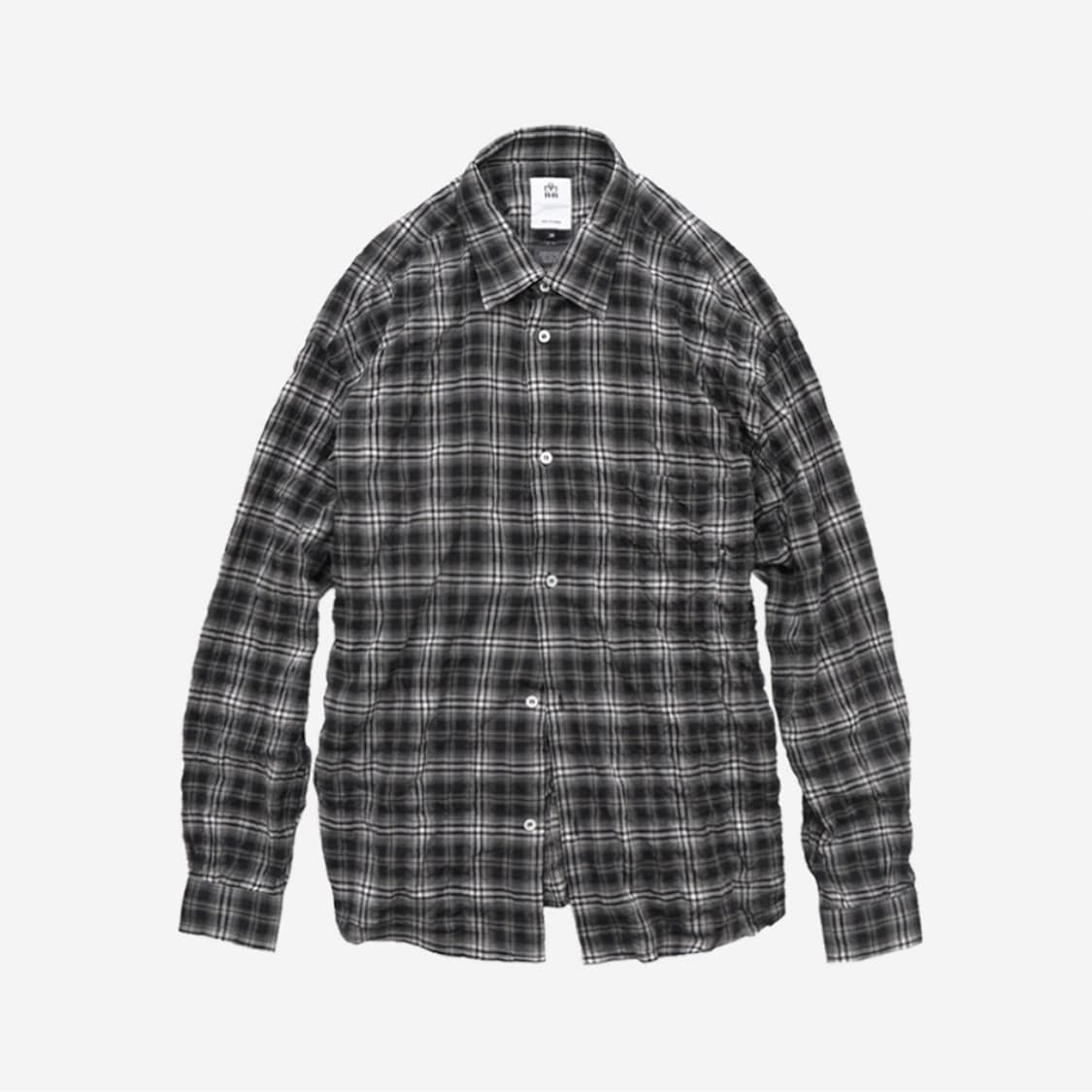 (4size)폴리테루 컨트리 체크 셔츠 워시드 블랙 상품이미지1