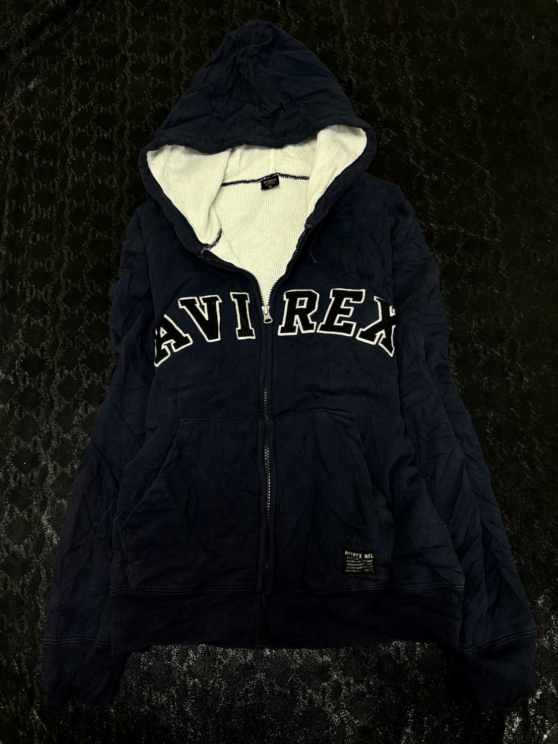“Avirex” Y2K Mood Navy Hoodie zip Up 상품이미지1