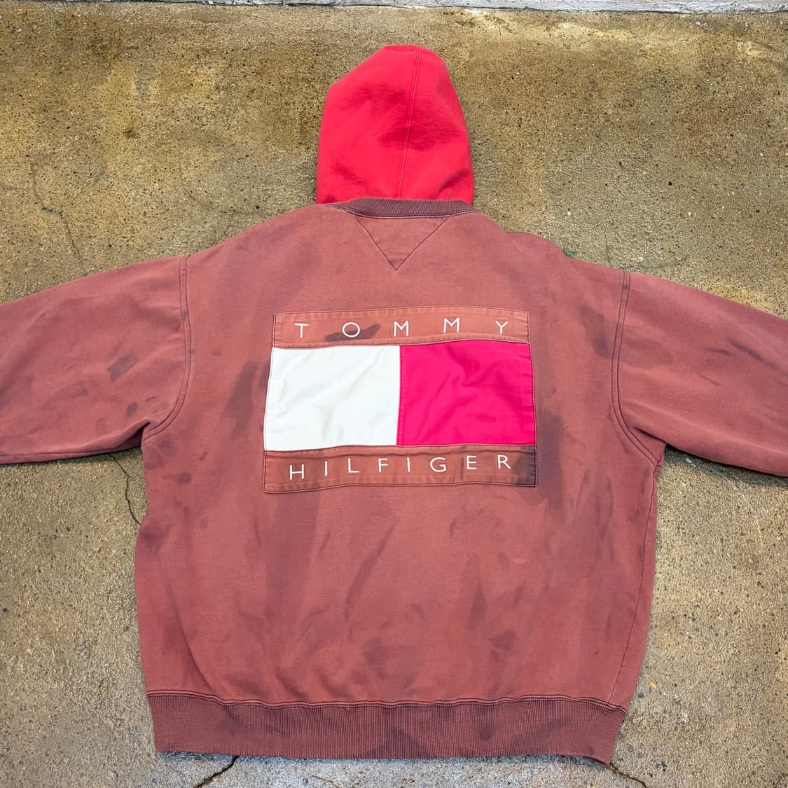 90s 미국 빈티지 타미힐피거 빅로고 후드티 상품이미지1