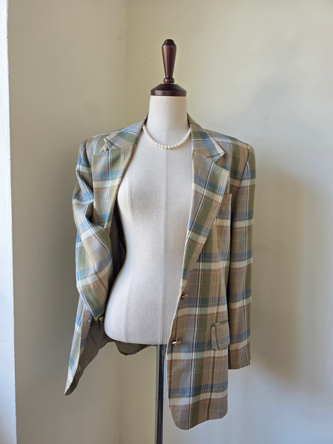 Burberrys 올드 버버리 각인버튼 체크 패턴 자켓 상품이미지1