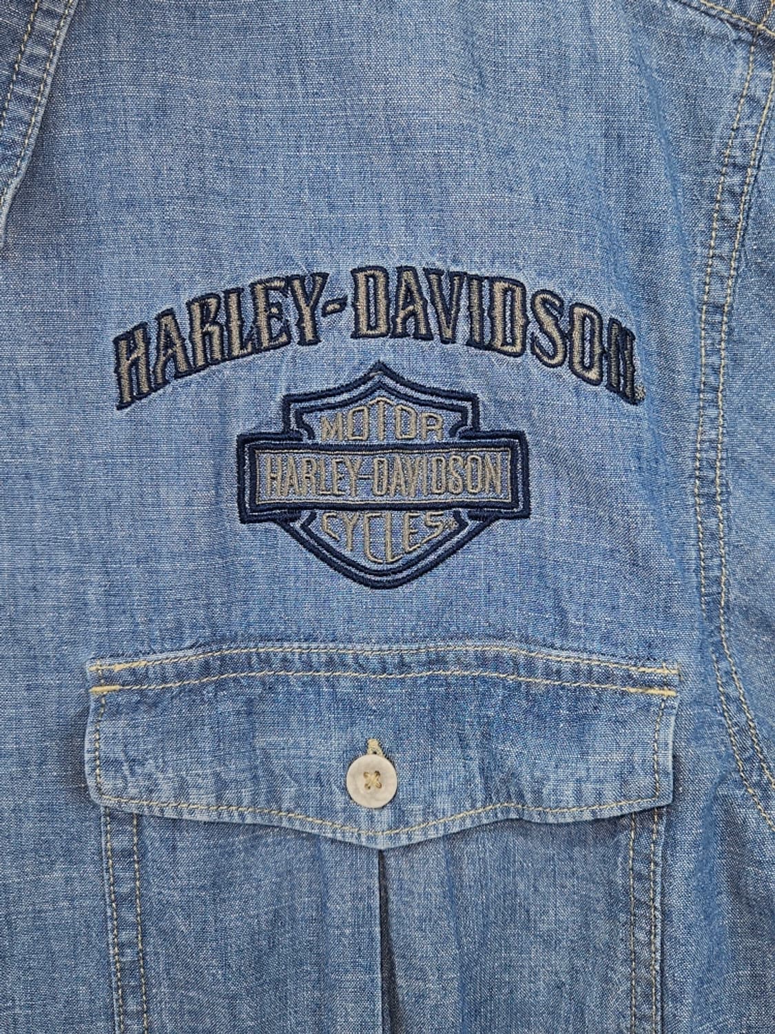 할리데이비슨 바 앤 실드 데님 하프 셔츠 ( XL ) / 11593 상품이미지5