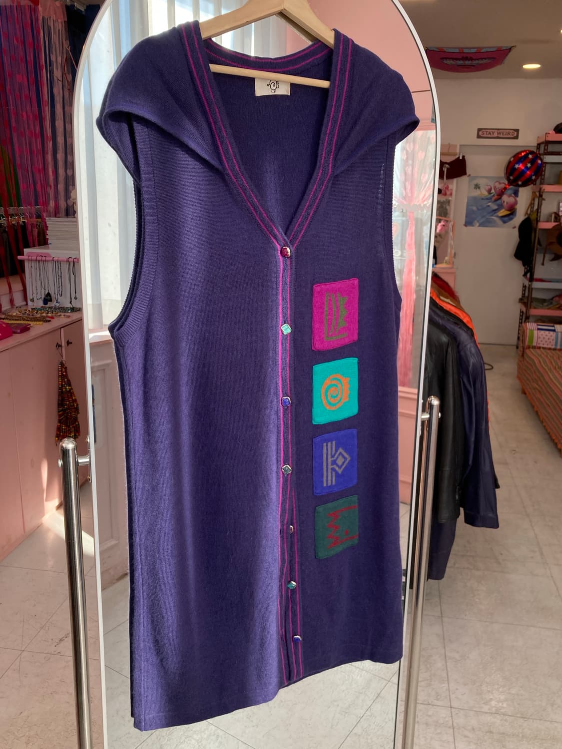 네이비 패치 후디 롱 가디건 상품이미지1