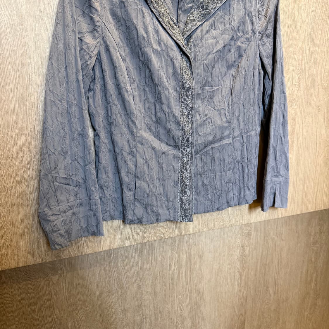 빈티지 자켓 레이스 트리밍 히든 스냅 버튼업 디테일 브라운 상품이미지4