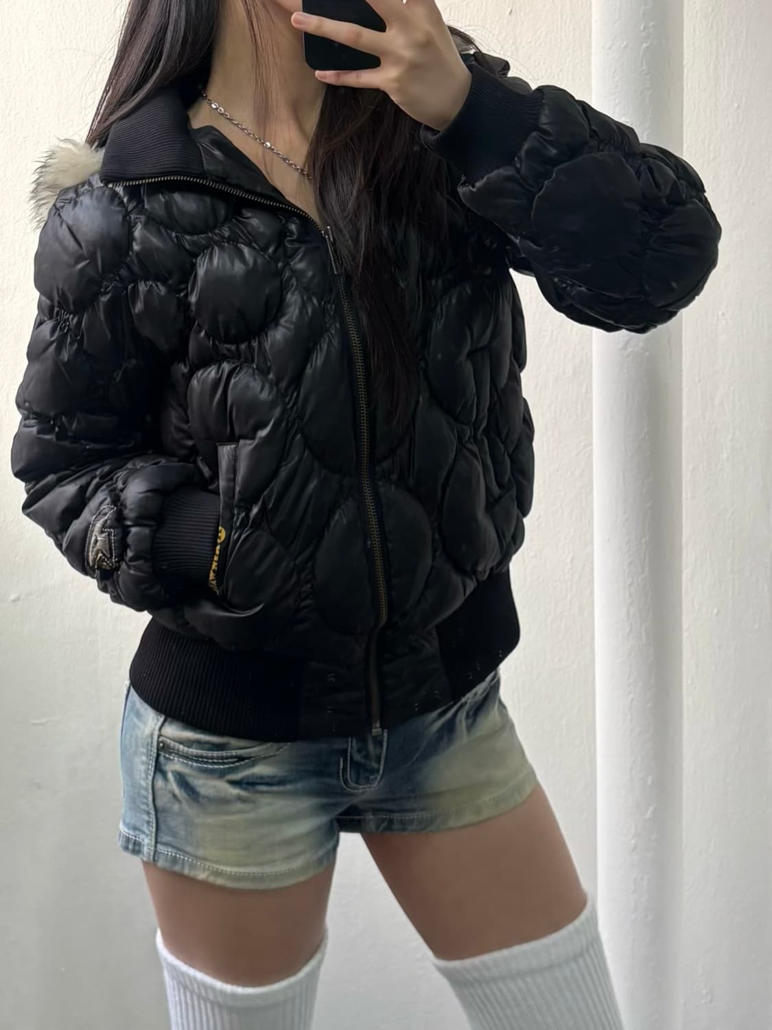 Airwalk Black Fur Hood Padded Jacket 상품이미지1