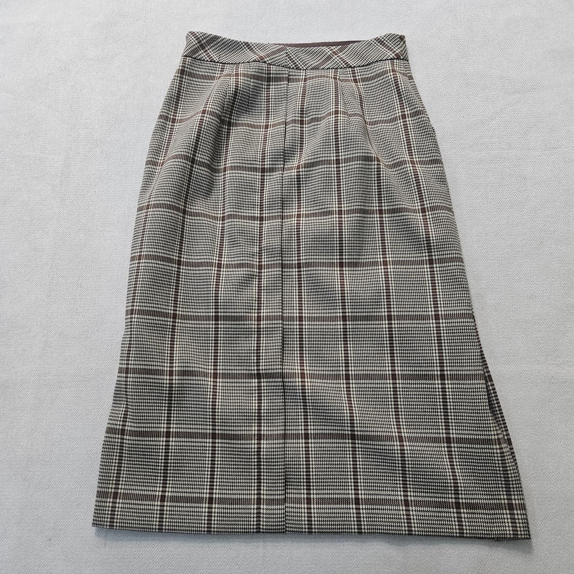 실측확인 빈티지 여성 체크 롱 스커트 0403Y 상품이미지2