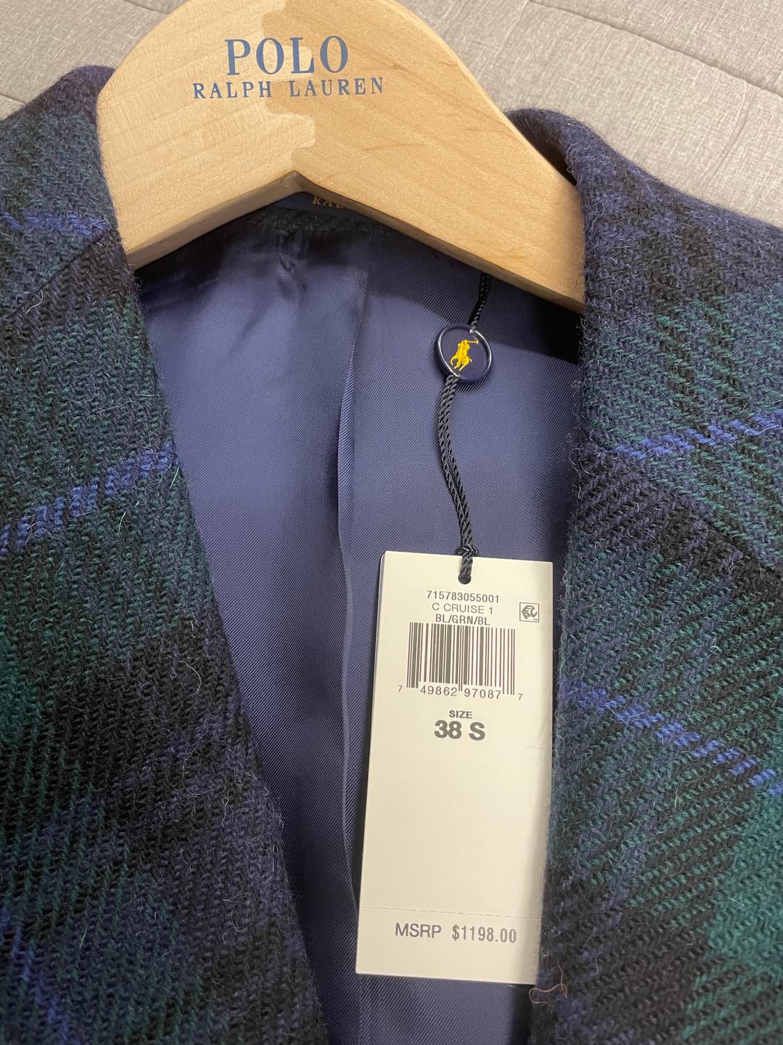 폴로RL67블랙와치스포츠코트자켓38s 상품이미지3