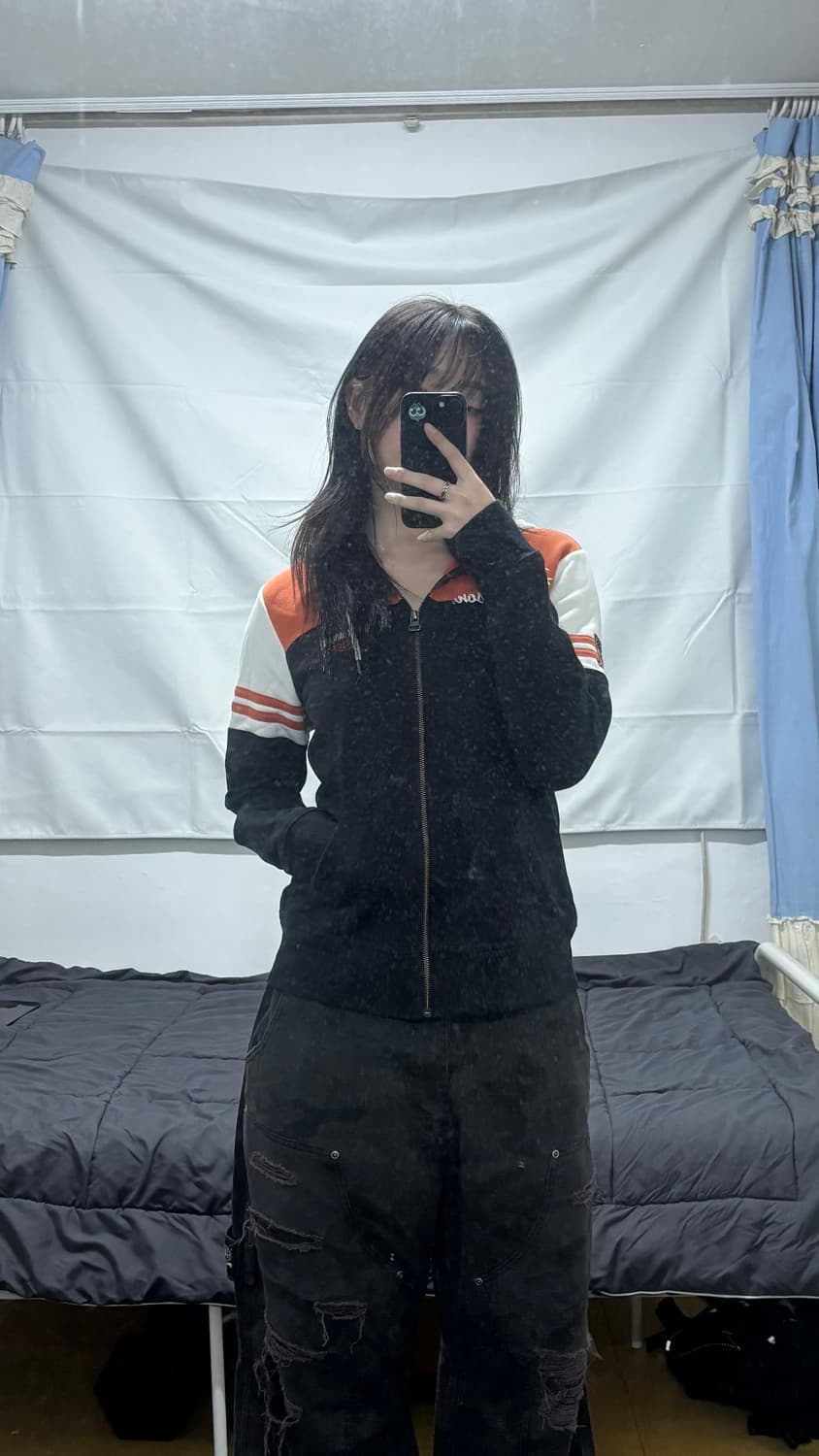 할리데이비슨 배색 후드집업 상품이미지1