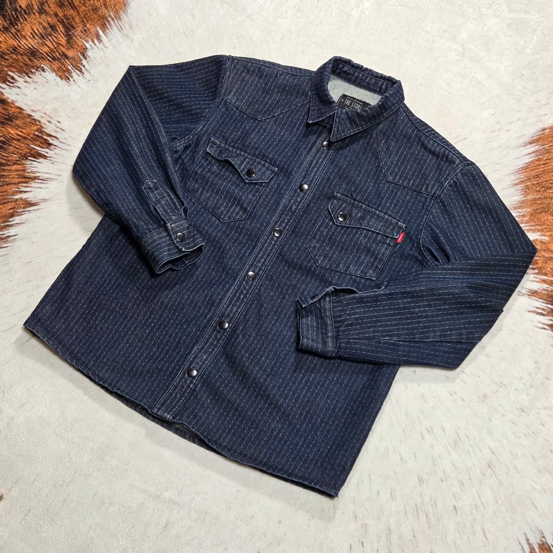 빈티지 스트라이프 히코리 데님 셔츠 자켓 상품이미지1