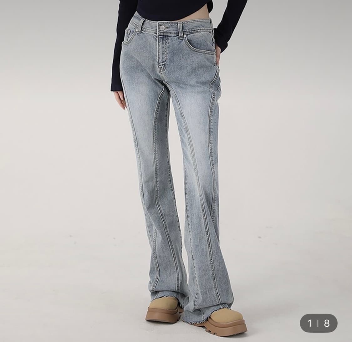 어반드레스 부츠컷 데님 라이트 블루 상품이미지1