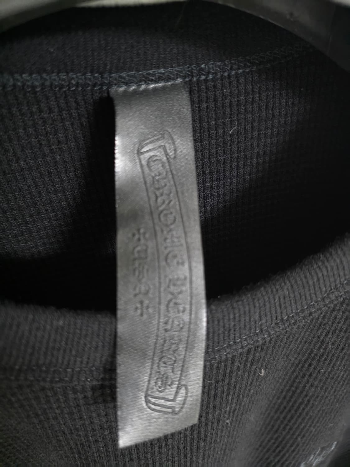 크롬하츠 CH자수 울100  와플 롱슬리브 블랙 2xl 새상품 상품이미지3