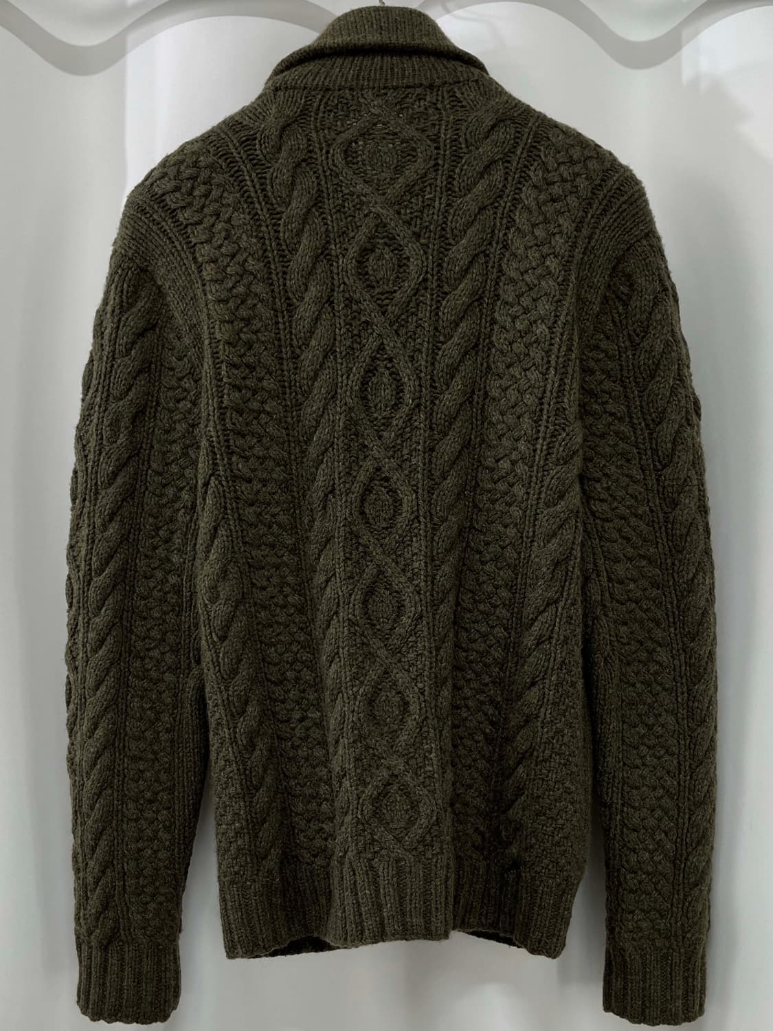 폴로 랄프로렌 올리브 헤더 아란 램스울 핸드니트 피셔맨 가디건 자켓 상품이미지2