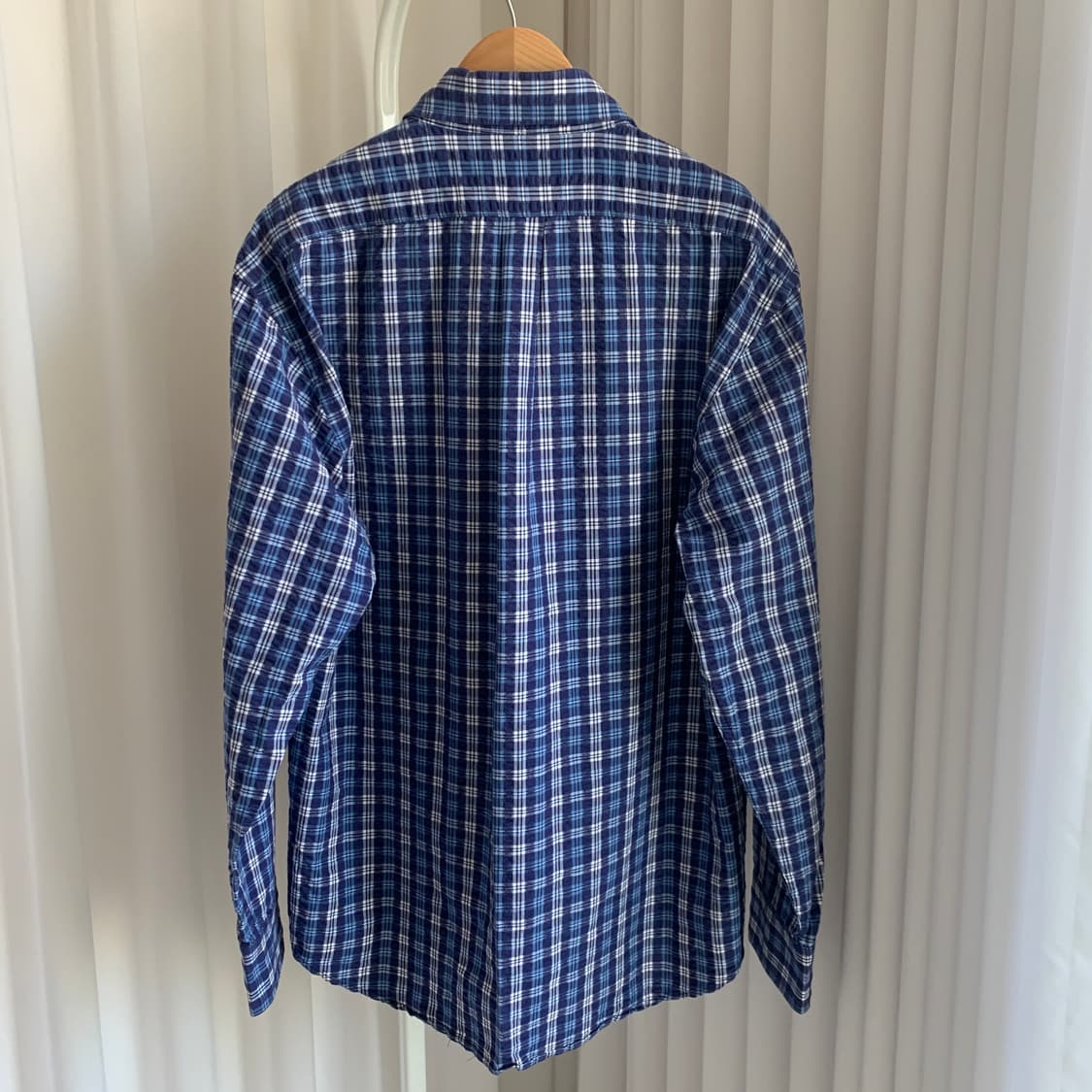 일본 빈티지 VAN RED LABEL 블루 체크 시어서커 셔츠 상품이미지2