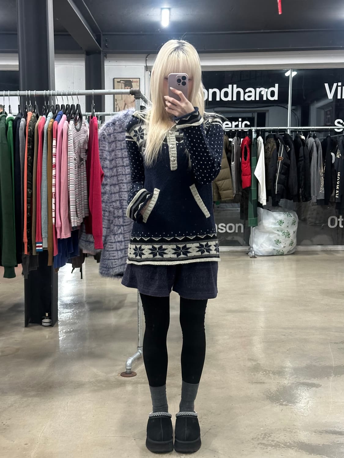 히스테릭글래머 노르딕 후드 버튼 니트 상품이미지3