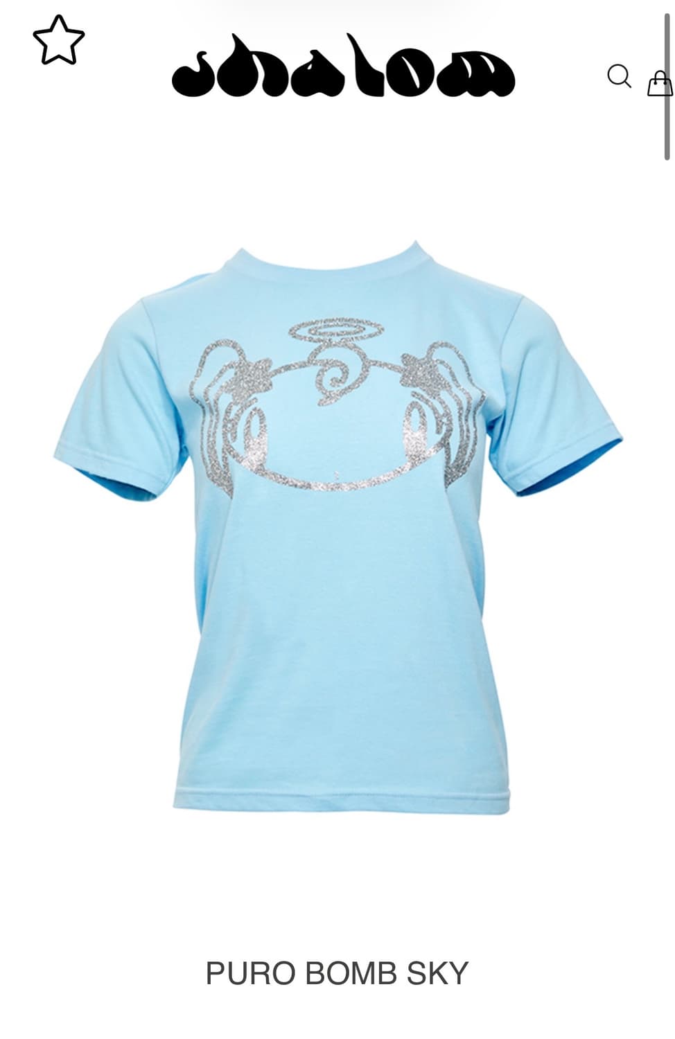 샬롬클럽 퓨로밤 티셔츠 반팔티 스카이 S 상품이미지1