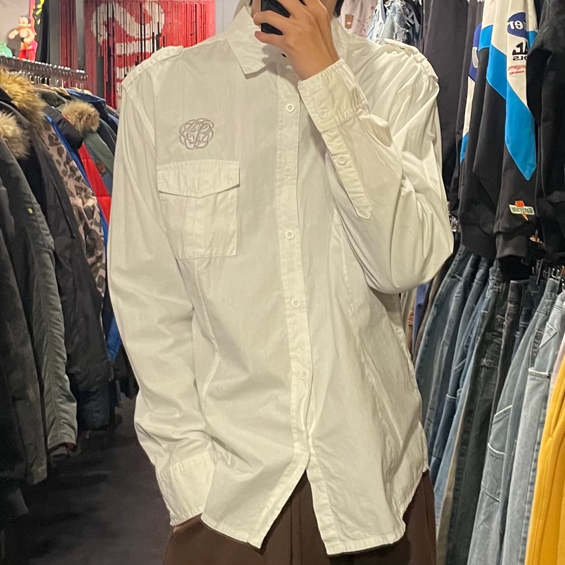 [IM] Rainbow 자수 화이트 셔츠 상품이미지4