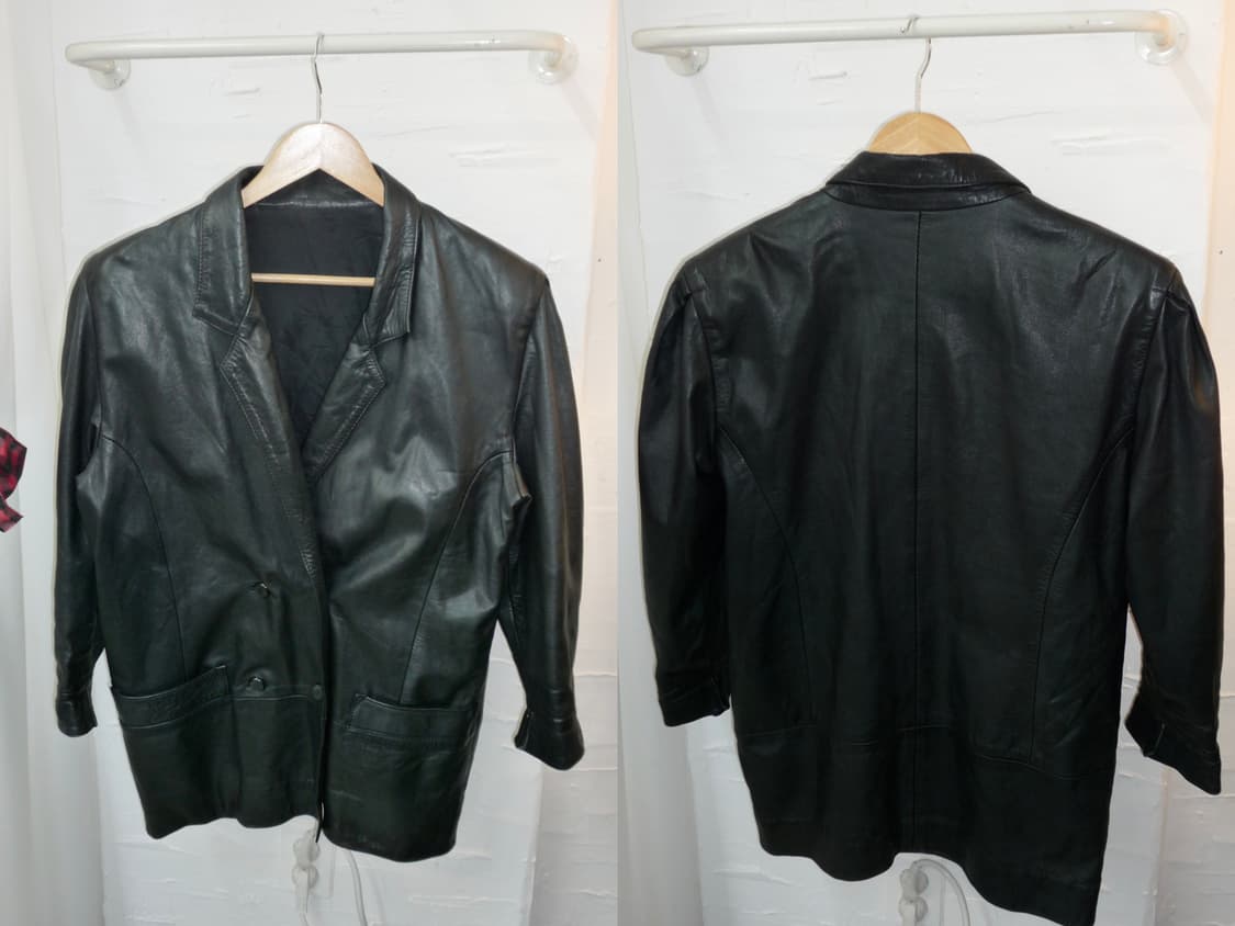 Overfit vintage leather jacket 상품이미지4
