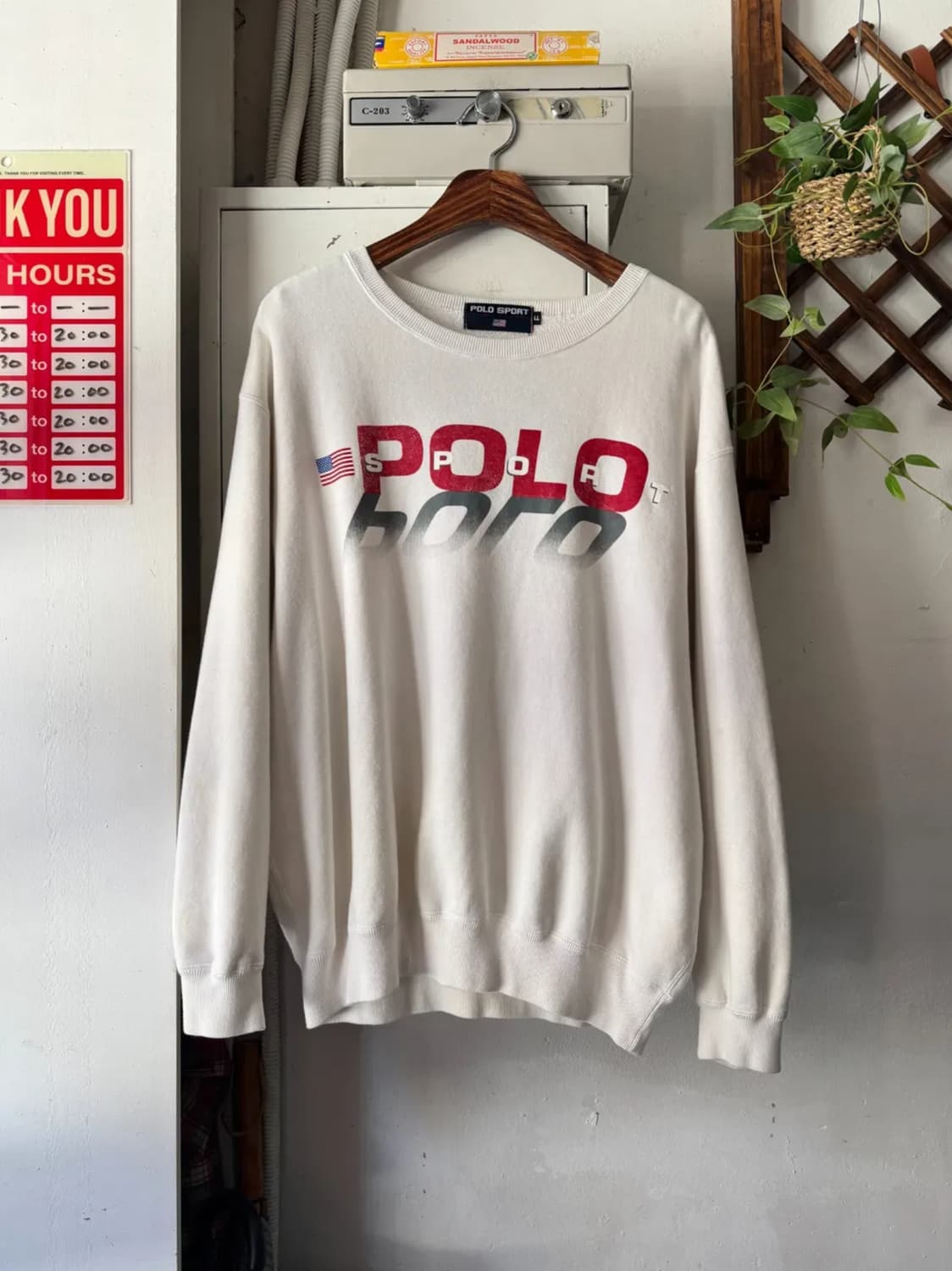 [XL]90's 폴로스포츠 스펠아웃 프린팅 스웻셔츠 상품이미지1