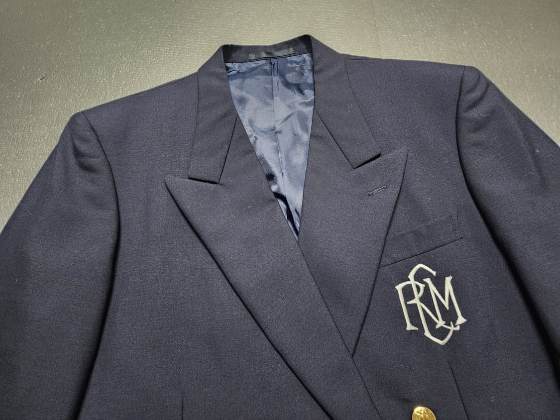 일본빈티지 네이비 더블 브레스트 엠블럼 금장 자켓 상품이미지2