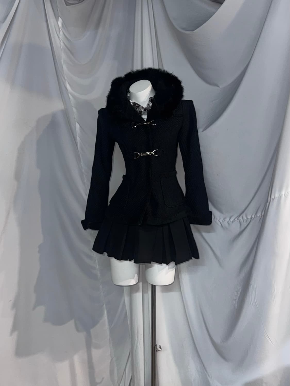 바디라인 레드 체크셔츠 세실맥비 윈터 공겜여주깔 코디세트  상품이미지5