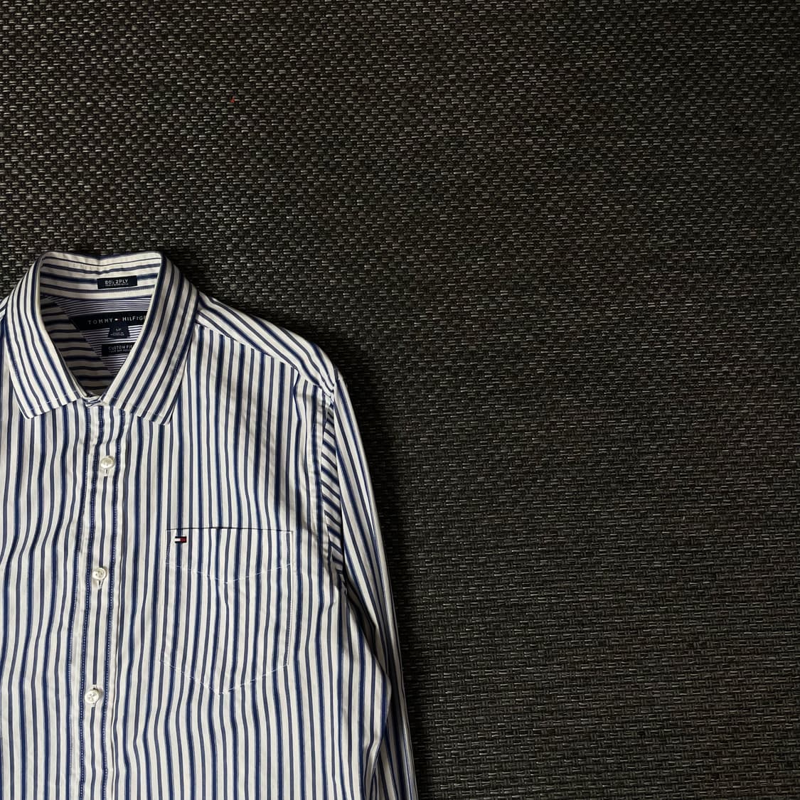 타미힐피거 블루 스트라이프 원포켓 긴팔 셔츠 S 상품이미지3