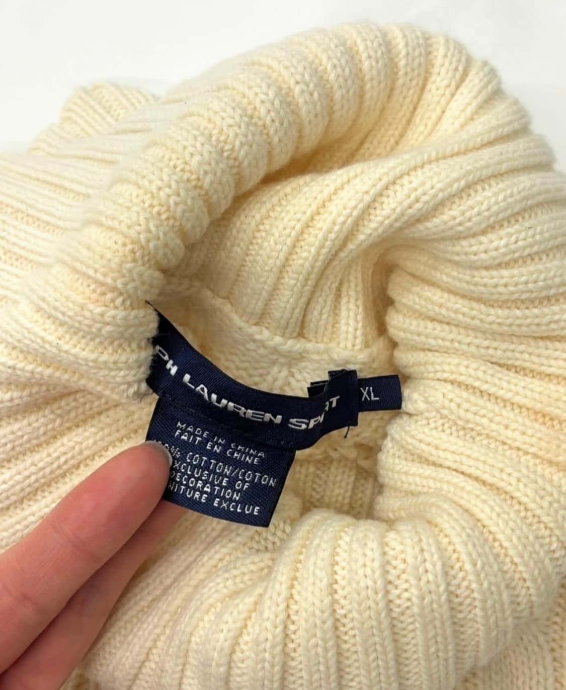 폴로랄프로렌 아이보리 목폴라 니트((급처로할인 상품이미지2