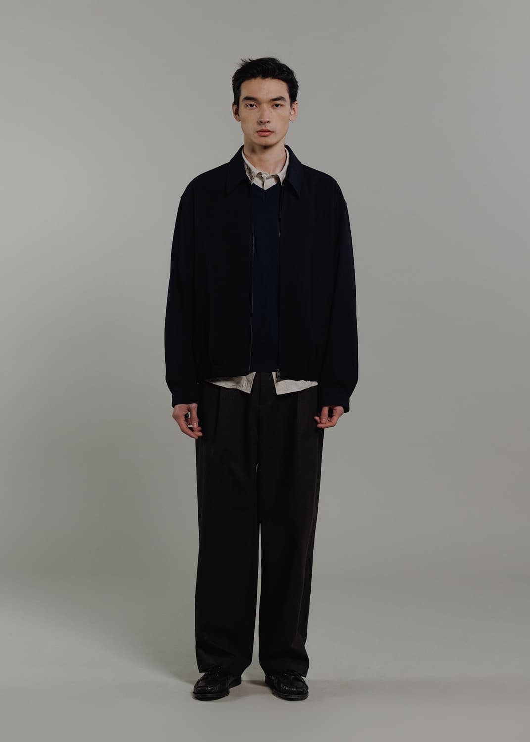 (3) 블랭크룸 니트 블루종 네이비 상품이미지2