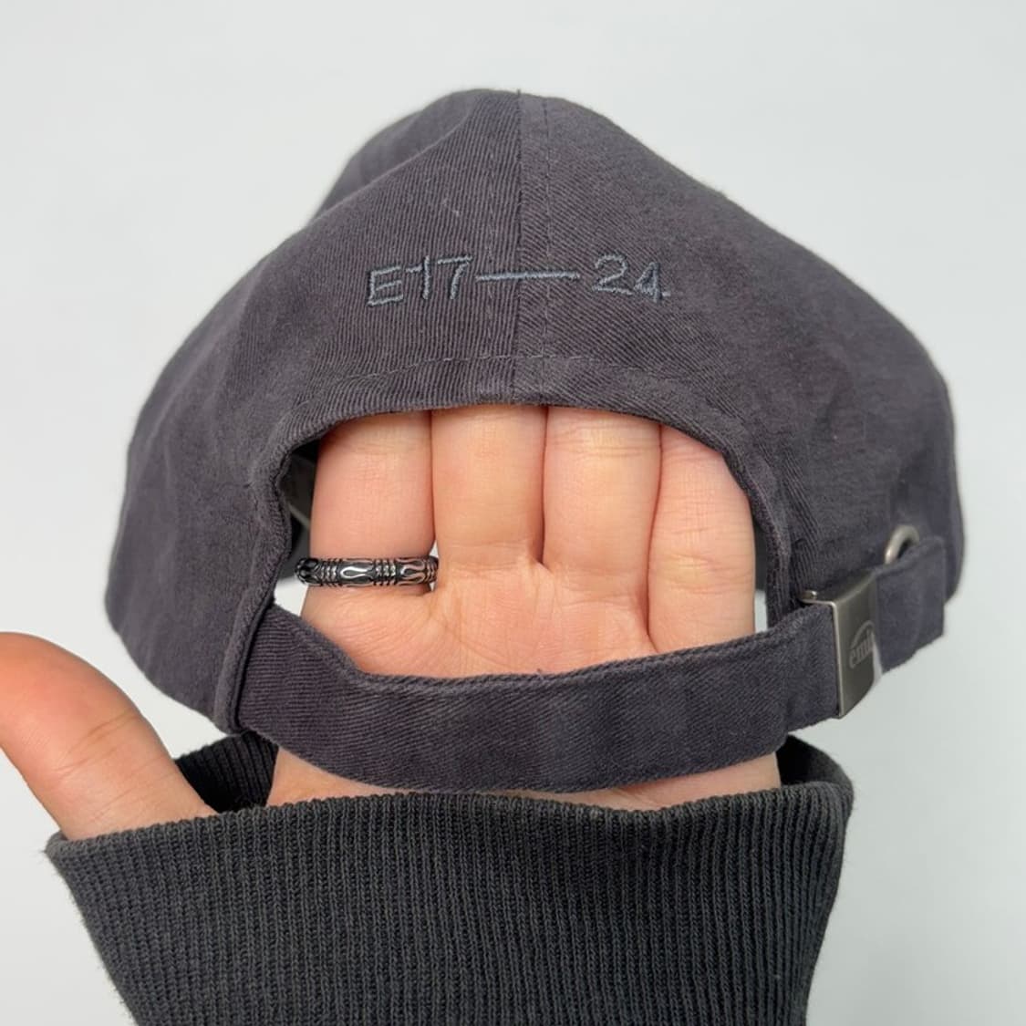 EMIS 코튼 브러쉬드 볼캡 차콜 상품이미지5