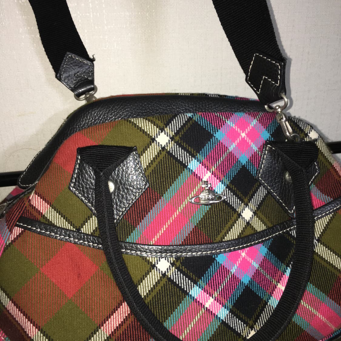 viviennewestwood 체크 토트백 상품이미지3